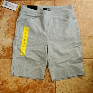 🔻🆕️ HILARY RADLEY LINEN-LOOK STRIPED BERMUDA SHORTS